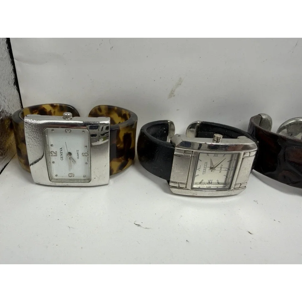 Mixed Brands Cuff Bangle Bracelet Watches Lot Of 20 Mixed Materials